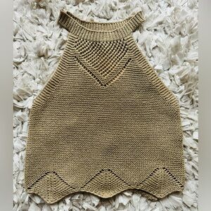 NWT Metallic Halter Neck knit crop top Size Small